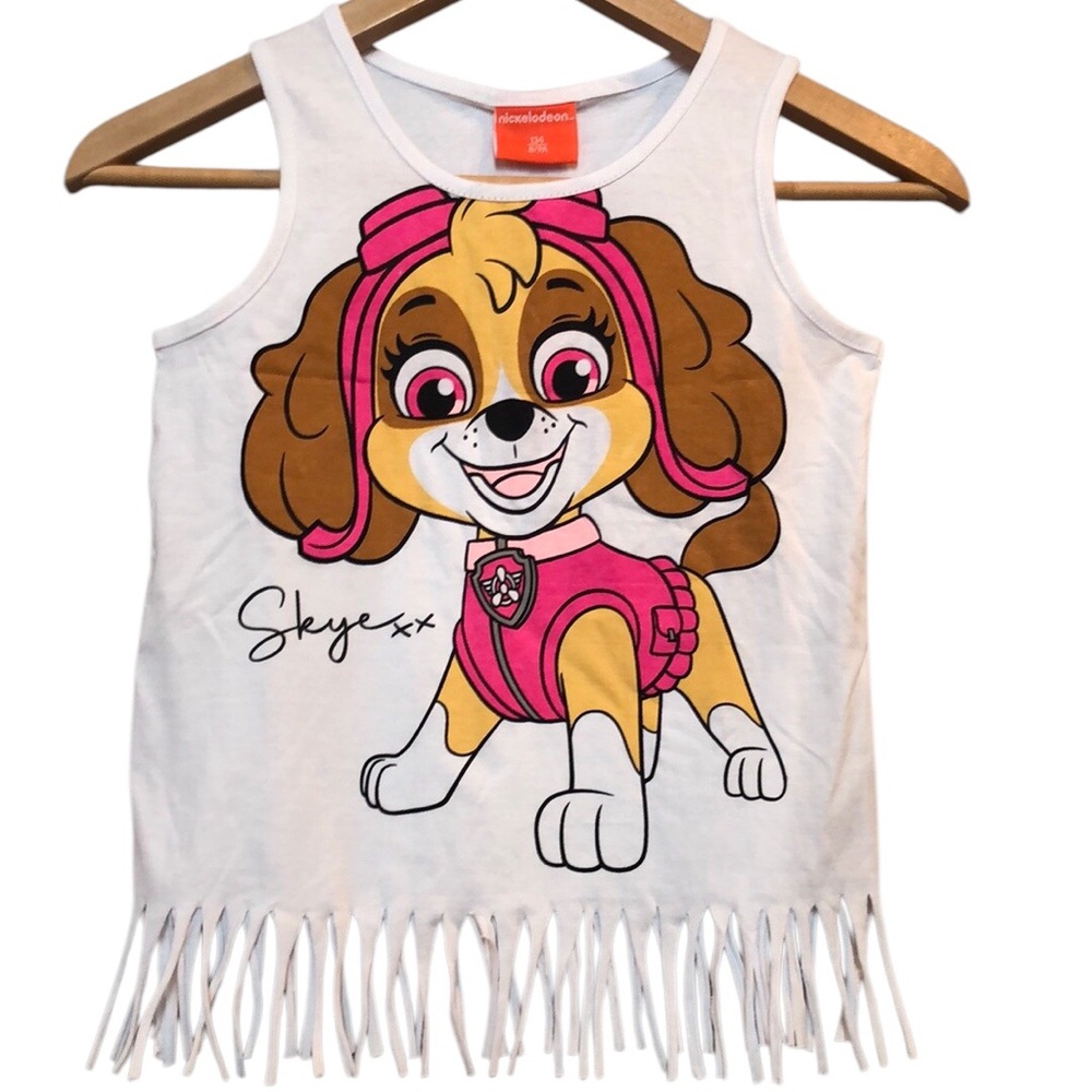Paw Patrol Skye top shirt fringe girls size 8